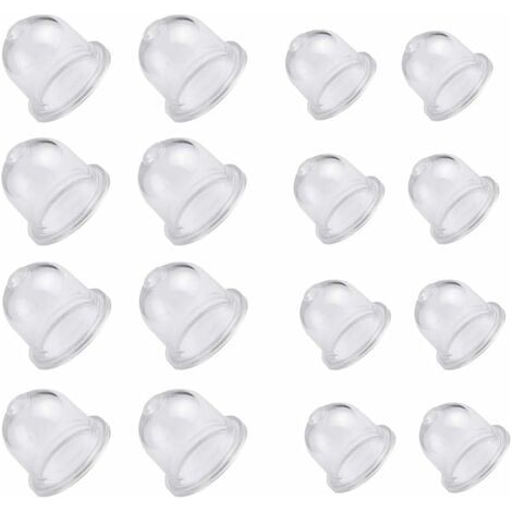 16Pcs Pompe Amorçage Poire Amorcage Gasoil Carburant Primer Ampoule Tasse D'Huile De Carburateur Transparente Poire D'Amorcage Debroussailleuse Pour Tondeuses À Essence Soufflantes 18.5/22Mm