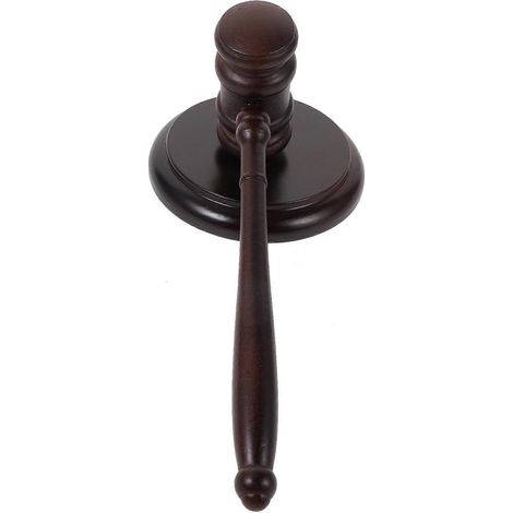 Marteau de juge en bois, maillet pédagogique avec base (1/2)