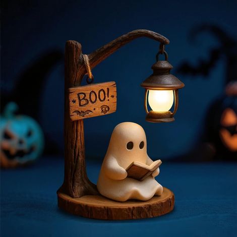 Lampe lecture Halloween motif livre résine chambre salon (1/4)
