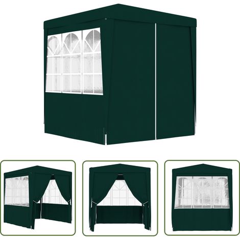 Tente en polyéthylène - vidaXL Tente de réception avec parois latérales 2x2 m Vert 90 g/m² - Tente en acier inoxydable (1/5)