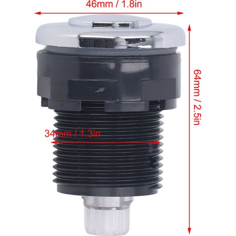 Ortviai Interrupteur pneumatique pour broyeur de déchets et baignoire balnéo – tête en acier inoxydable, 125-250 V, 34 mm (1/4)
