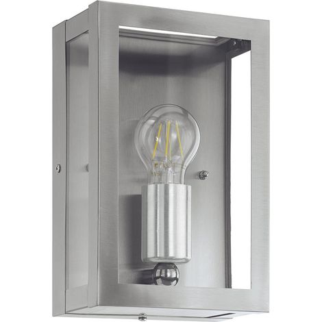 Applique extérieure rectangulaire Alamonte H26 cm IP44 - Inox (1/3)