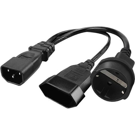 Fuß/32 cm IEC320 C14 auf EU 4,8 mm + EU 4,0 mm Netzkabel-Adapterkabel