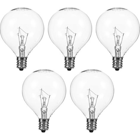 Lot de 5 lampes diffuseurs de parfum E12 pour cire parfumée, ampoule globe transparente de 25 W à intensité variable.-7.00X5.00X5.00CM-transparent color (1/4)