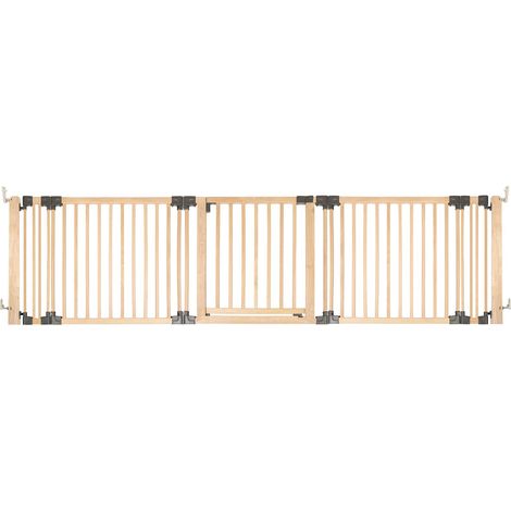 Safetots Wooden Multi Panel Room Divider, up to 296cm, Natural Wood, 76cm Tall, Flexible Room Divider for Baby and Toddler