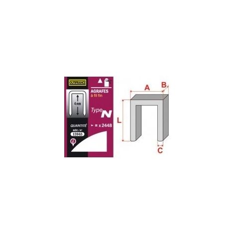Agrafes Fil Fin Type N 10mm12105 V