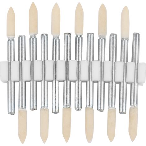 Ortviai Embouts de polissage en laine coniques, tige 3 mm, diamètres variés (3–20 mm), lot de 8 à 12 pièces (1/5)