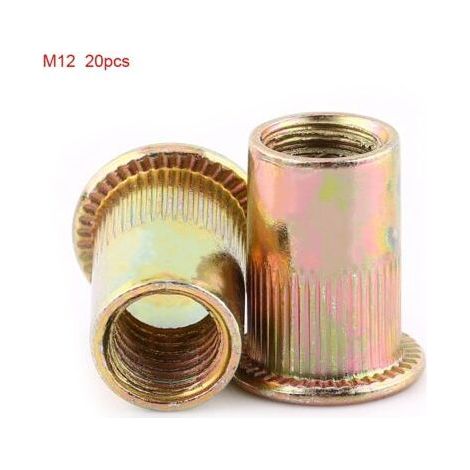 M3-M12 Carbon Steel Threaded Flat Rivet Nut (M12 x 20pcs) (1/3)