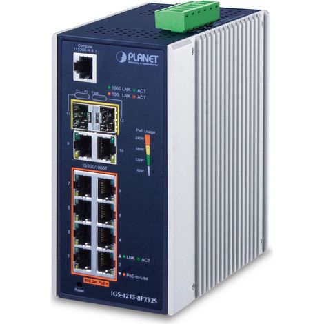 Planet IP30 Industrial L2/L4 8 porte, IGS-4215-8P2T2S