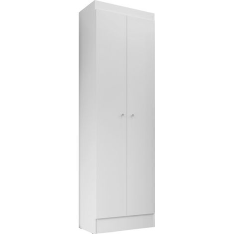 Armoire Multifonctions Blanche 2 portes 5 Niches L 55 H 180 P 35 cm (1/5)