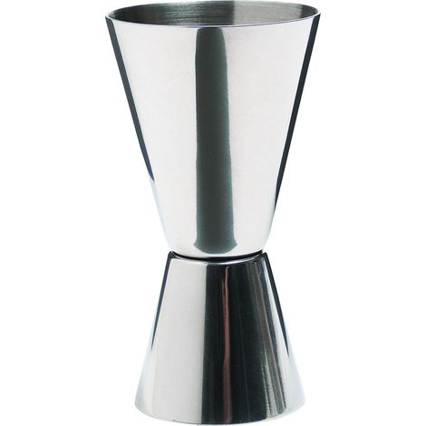Bar Craft Double Measurer de Drink Jigger, effetto lucido, acciaio inox, 25 ml/50 ml