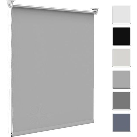 Store occultant à enrouleur 1 pièce Polyester gris clair Isolation thermique et lumineuse Pour enfants (1/5)