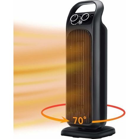 Radiateur Soufflant 2000W, Radiateurs en Céramique PTC avec 3 modes, Radiateur Electrique à Oscillation à 70 ° pour Accueil, Bureau, Dortoir, Thermostat, Surchauffer & Basculer Protection