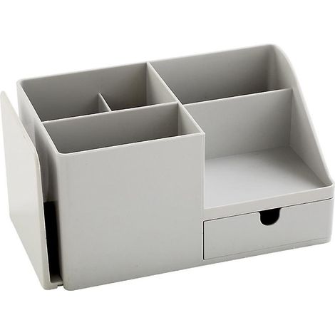 Boîte de rangement grise pour cosmétiques et masques - Grande capacité - Rangement de bureau pour produits de soin de la peau (1/5)