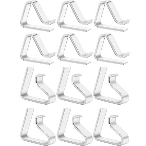 Pinces Pour Nappe - En ABS Transparent - Fixation Bord De Table - Résistant Vent - Épaisseur Table 35 À 55 Mm - Lot De 12 (1/5)