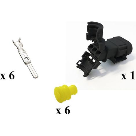 Kit Connettore Framatome Femmina 6 Vie Tenuta Stagna Nero