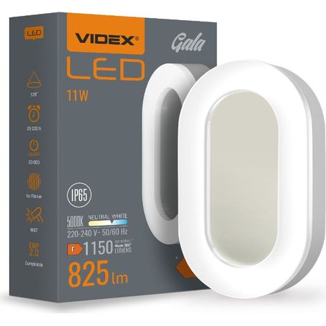 Applique esterna LED 11W bianca ellittica IP65 Videx