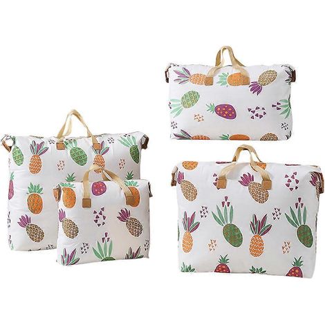 Sac de rangement imperméable pour couvertures, lot de 4 pochettes à motif ananas (1/5)