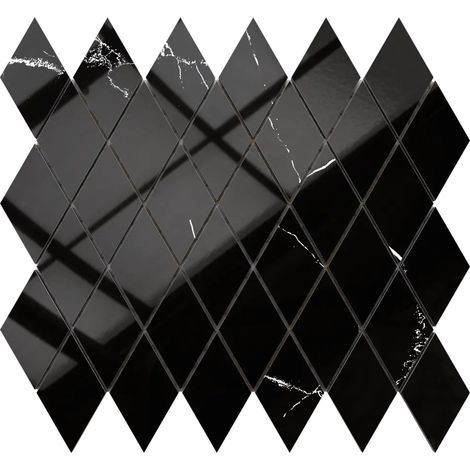 Ilcom mosaico in gres su rete per bagno e cucina 29.2 cm x 25cm - Black veins caro (1/3)