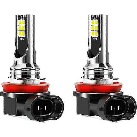 Lot de 2 ampoules LED H11 H8 pour feux antibrouillard de voiture, compatibles avec BMW E46, E39, E60, E90, F30, F10, F34, X1, X3, X5 et X6. (1/5)