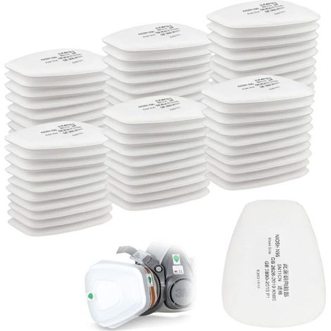 [NEVER USED] Pack of 60 3M cotton filters, full face mask filter, insert filter, cotton filter for 6000, 6200, 6800, 7501, 7502, FF402 filters