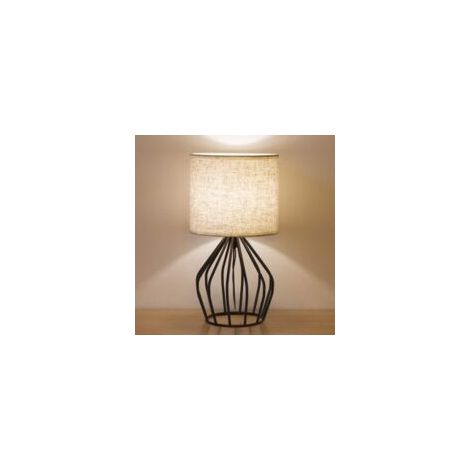 Moderne und minimalistische Tischleuchte – mit Leinenschirm, ideal für Schlafzimmer, Wohnzimmer, Büros usw. – 1 Stück – Crezuo (1/4)