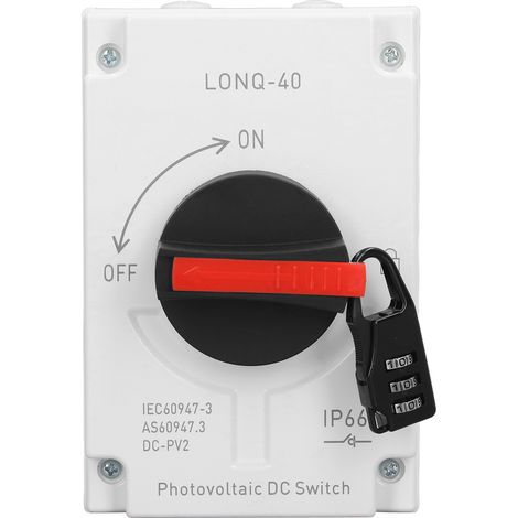 Interrupteur de déconnexion solaire photovoltaïque étanche IP66, pour camping-car ou bateau, 1200 V CC, 32 A, 4 pôles (1/5)