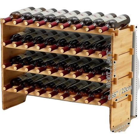 Casiers à vin, Design empilable, Construction en bambou, 4-Tier (1/2)