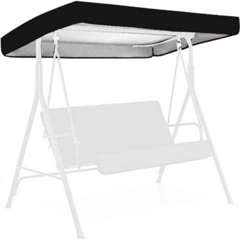 Black Replacement Canopy for Swing Chair, 3-Seater Replacement Cover, Garden Swing Canopy, Waterproof Awning Cover for Patios and Terraces