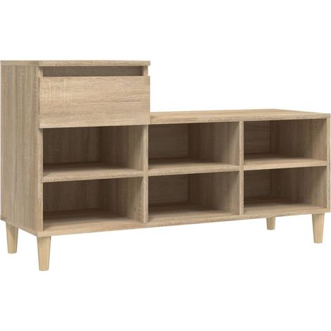 Schuhregal Sonoma-Eiche 102x36x60 cm Holzwerkstoff vidaXL (1/5)