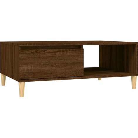 Mesa de centro de diseño moderno y contemporáneo 90 x 60 x 35 cm madera de ingeniería marrón DEC038824