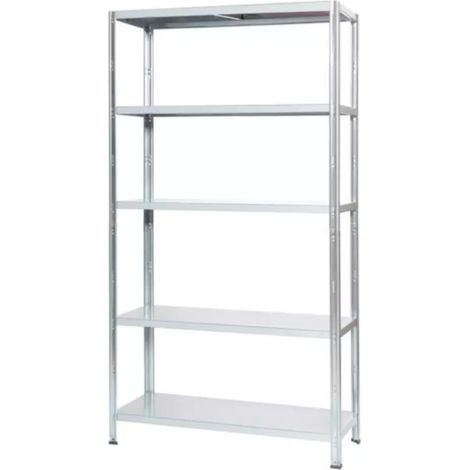 scaffale 5 ripiani in metallo ad incastro grima portata 400 kg 100x40x187 cm