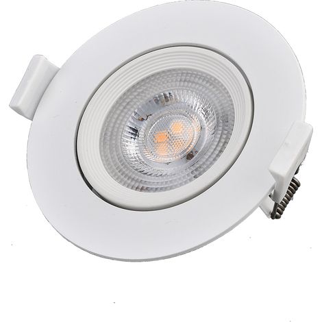Spot LED Downlight CCT Rond Orientable 12W Blanc Coupe Ø 120mm