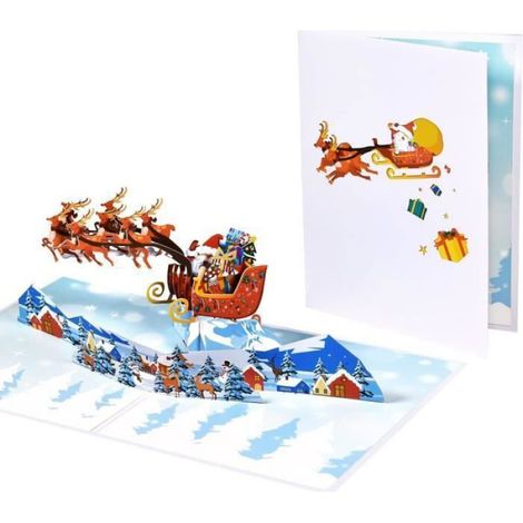 Cartes de Noël 3D - ZGEER - Sapin Pop-Up - Papier Cadeau Créatif - Voeux de Noël - Mixte CARTE DE VŒUX (1/4)