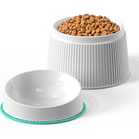 Soulevez la gamelle de votre chat, inclinez-la pour soulever la gamelle d'eau ou de nourriture, sans pression, pour éviter les reflux et soulager la fatigue du chat. (1/5)