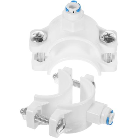 2 Pièces Pince pour Filtres à Eau en Pom Blanc, eur à Déchets Rapides, Fixation pour Système D’osmose Inverse, Installation Facile, Design Intégré, pour Évacuation des Eaux (1/5)