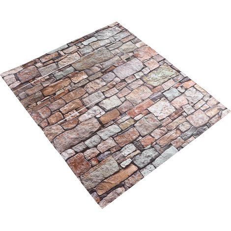 Lot de 6 autocollants adhésifs pour escaliers, motif pierre artificielle, imperméables, pour la décoration intérieure. (1/5)