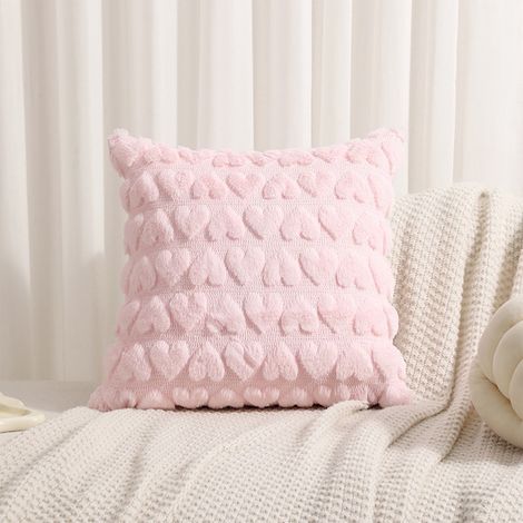 Coussin Décoratif - Forme De Cœur - 45 x 45 cm - Tissu Coton - Fermeture Éclair Cachée - Pour Canapé Chambre Salon - 1 Pièce (1/5)