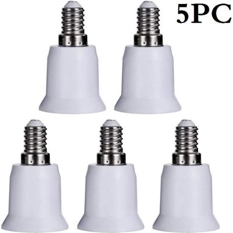 Adaptateur de lampe - Non spécifié - E14 à E27 - 5 pièces - Résistant aux hautes températures - Plastique blanc (1/4)
