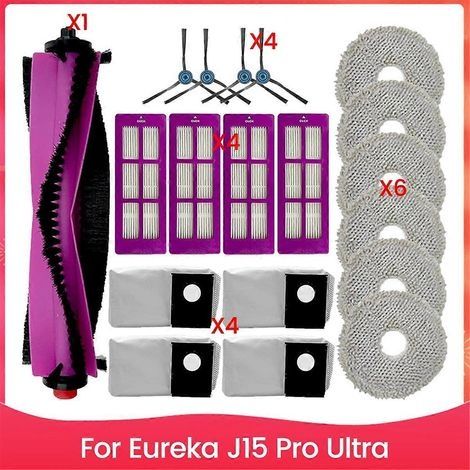 Kit de 19 pièces comprenant brosse, filtre, sac à poussière et chiffon de nettoyage pour aspirateur Eureka J15 Pro Ultra. Accessoires inclus. (1/5)