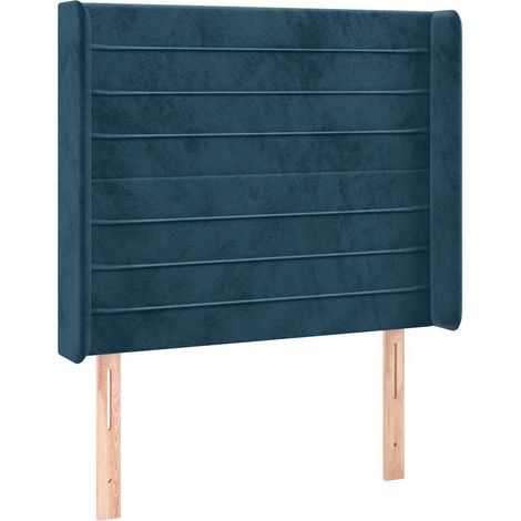 Testiera Testata del letto ad Orecchio Blu Scuro 83x16x118/128 cm in Velluto (1/5)
