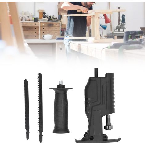 Adaptateur pour perceuse électrique vers scie sauteuse (adaptateur + 3 lames de scie), petite scie électrique domestique, scie sauteuse multifonctionnelle pour le travail du bois (1/5)