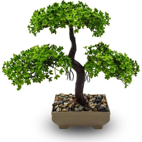 Bonsai artificiale di Pino giapponese da 24,5x25 cm - Per decorazione di casa o ufficio (1/5)