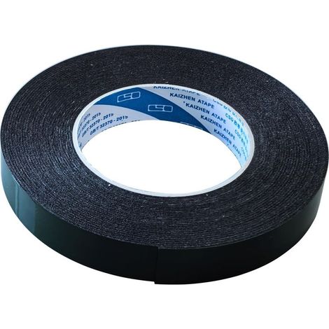 20mm x 10m Ruban de Mousse Double Face Imperméable Adhésif Ruban Éponge PE pour Voitures, Portes, Panneaux, Noir (1/5)