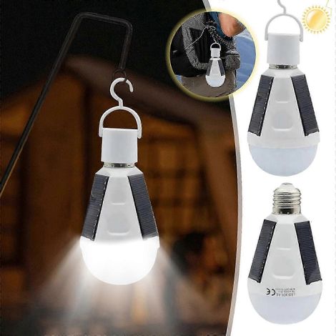 Ampoules incandescentes, lampes solaires, lampes de secours à recharge solaire, lampes LED étanches pour tentes extérieures, lampes portables pour le camping nocturne en cas de panne de courant Flye24