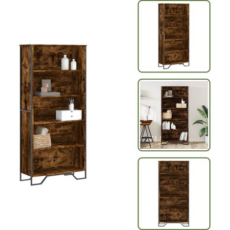 vidaXL Bibliothèque chêne fumé 80x31x169 cm bois d'ingénierie