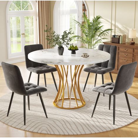 Conjunto mesa y sillas comedor 80 cm 5 piezas OKMYHOME (1/5)