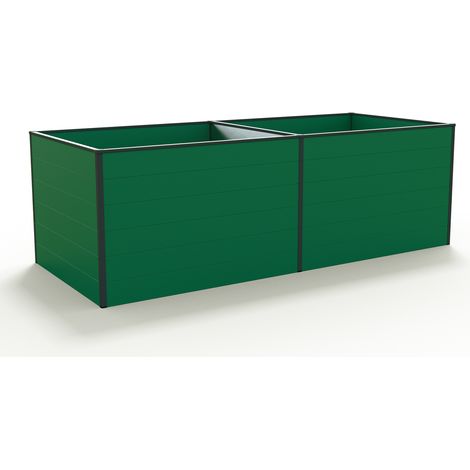 GFP Carré potager surélevé pour herbes et légumes Aluminium DANIELA - 235 x 99 x 77 cm - VERT - indéformable et résistant aux intempéries avec profilés creux aluminium - Made in Autriche (1/3)