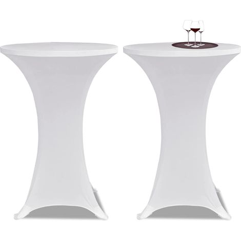 vidaXL 2 Manteles blancos ajustados para mesa de pie - 70 cm diámetro (1/5)