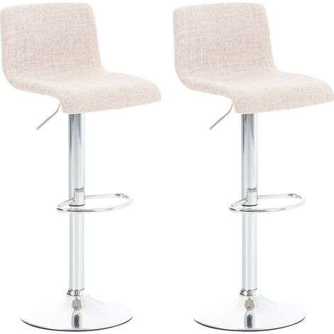 Set 2 sgabelli HOVER in tessuto crema cromo